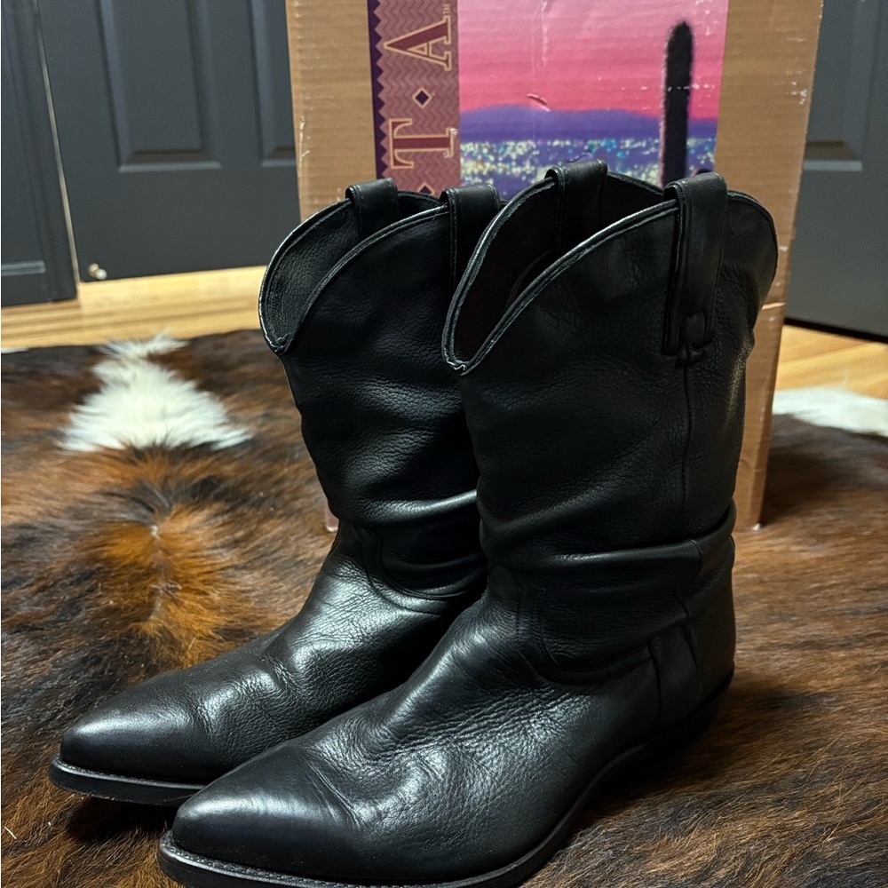 Vintage Wrangler Black Western Boots